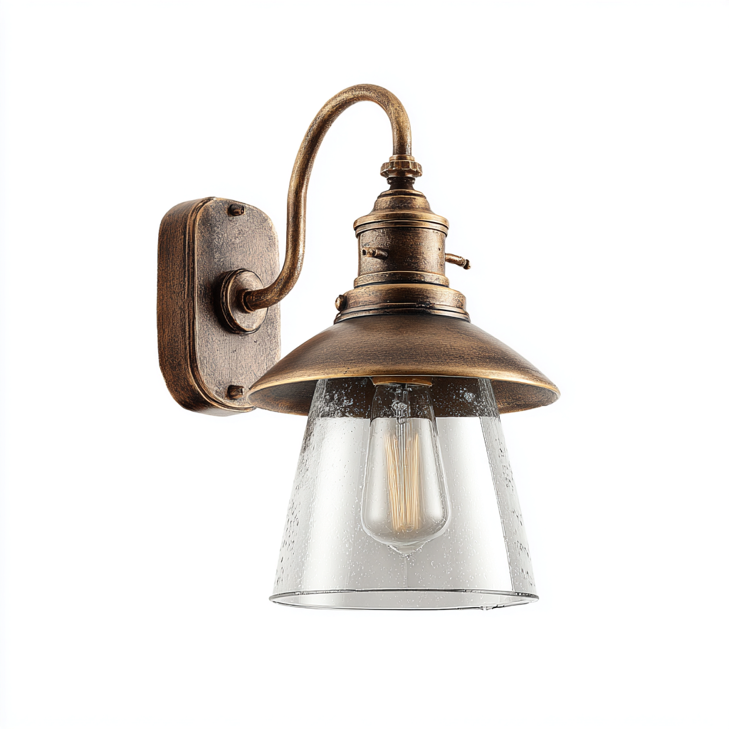 Applique murale métal et verre 19x14x28 cm - bronze-verre transparent - style vintage-Luxeero