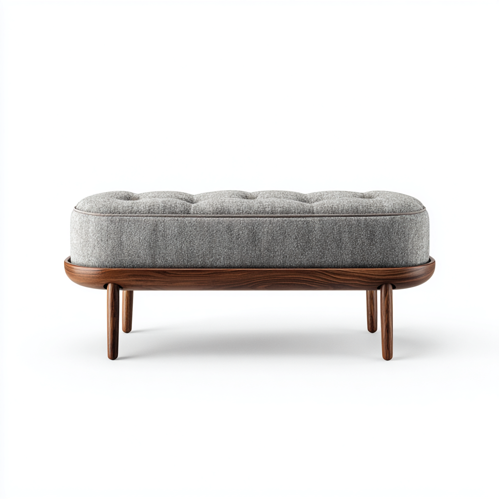 Banc de lit tissu 95x40x45 cm - gris-chêne foncé - adapté à la chambre - design moderne-Luxeero