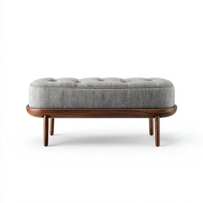 Banc de lit tissu 95x40x45 cm - gris-chêne foncé - adapté à la chambre - design moderne-Luxeero