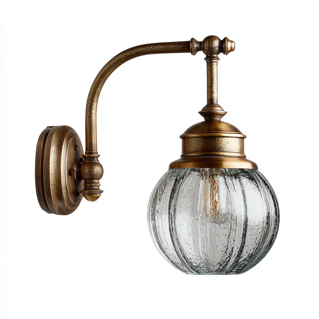 Applique murale métal et verre 18x14x30 cm bronze-translucide - design classique-Luxeero