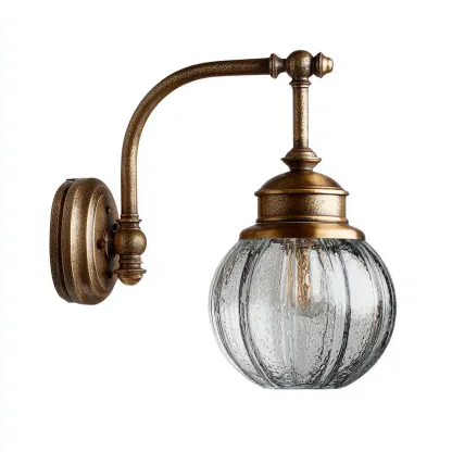 Applique murale métal et verre 18x14x30 cm bronze-translucide - design classique-Luxeero