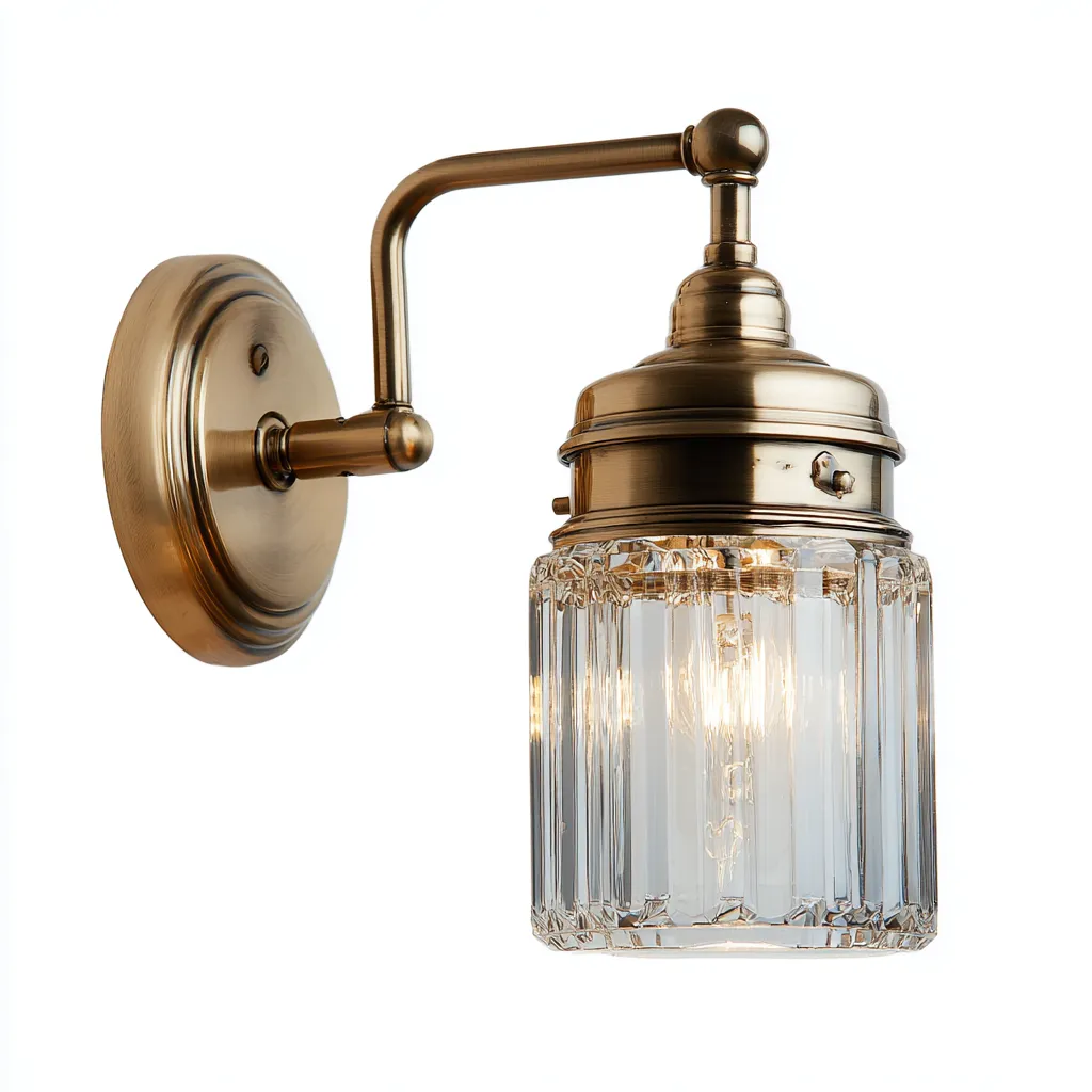 Applique murale métal-verre 19x22x32 cm - doré-verre transparent - design classique-Luxeero