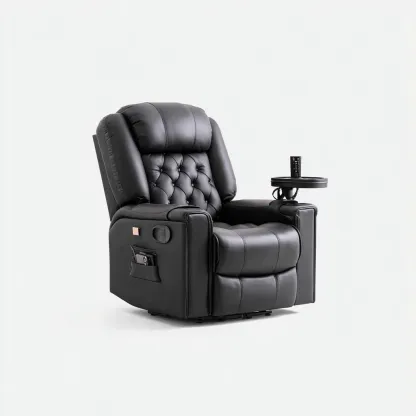 Fauteuil relax cuir 100x92x108 cm - Noir - design moderne-Luxeero