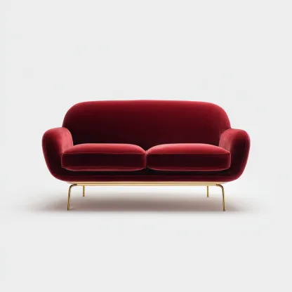 Canapé droit velours 190x85x80 cm - rouge - design moderne-Luxeero