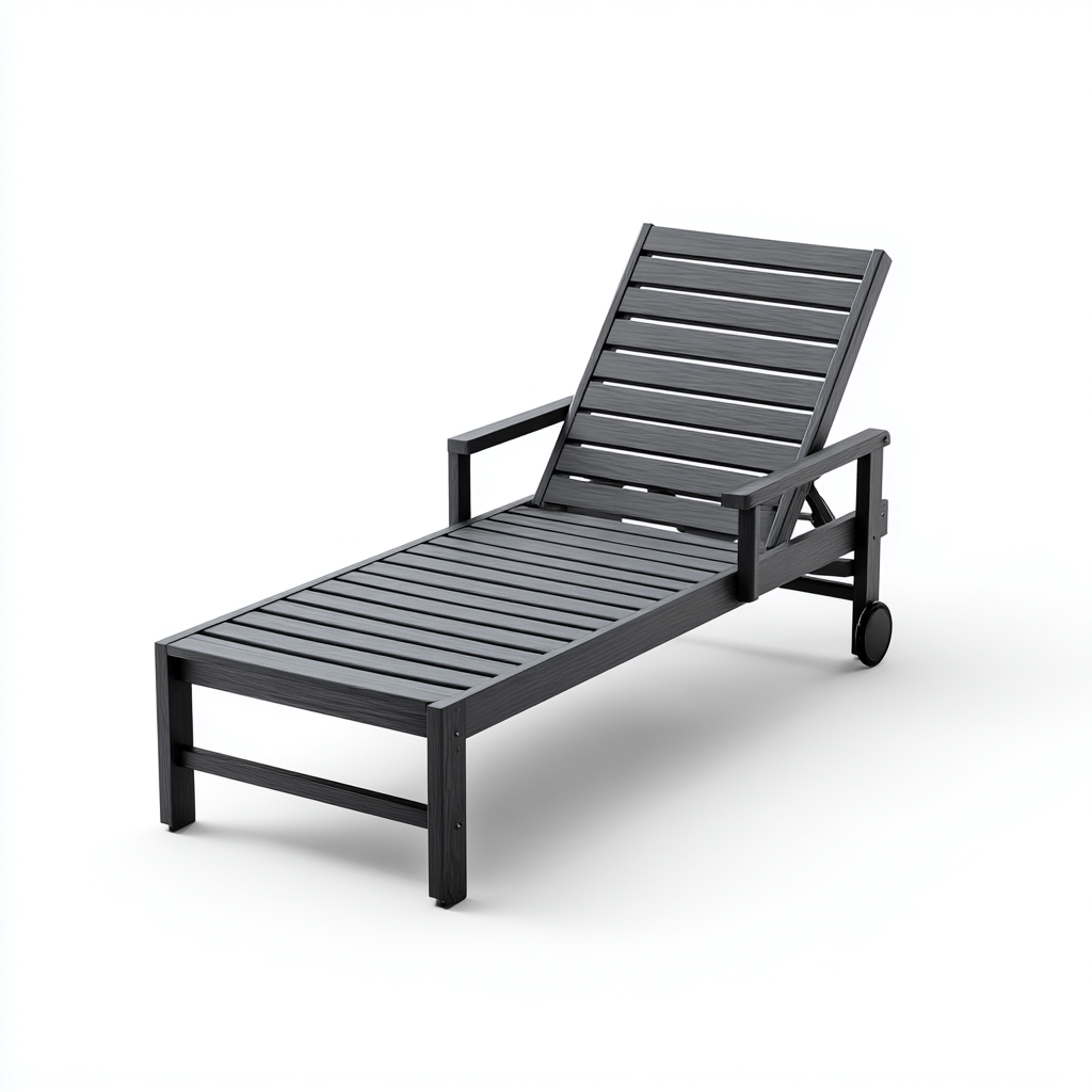 Chaise longue aluminium 190x65x90 cm - gris - design moderne-Luxeero