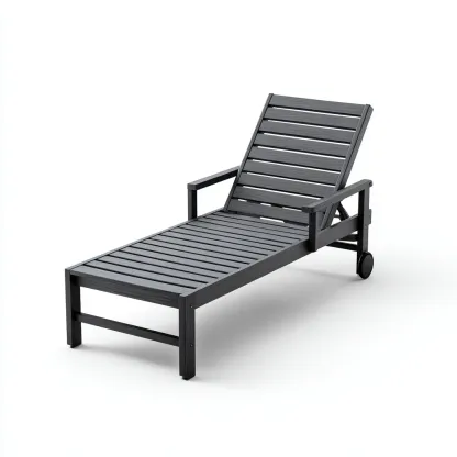 Chaise longue aluminium 190x65x90 cm - gris - design moderne-Luxeero