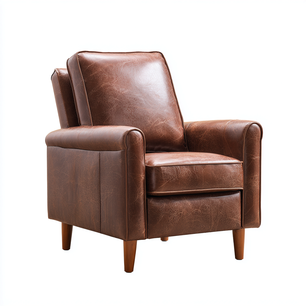 Fauteuil relax cuir 92x88x103 cm - Marron - design classique-Luxeero