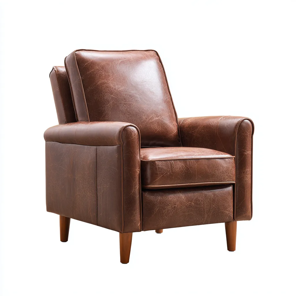 Fauteuil relax cuir 92x88x103 cm - Marron - design classique-Luxeero