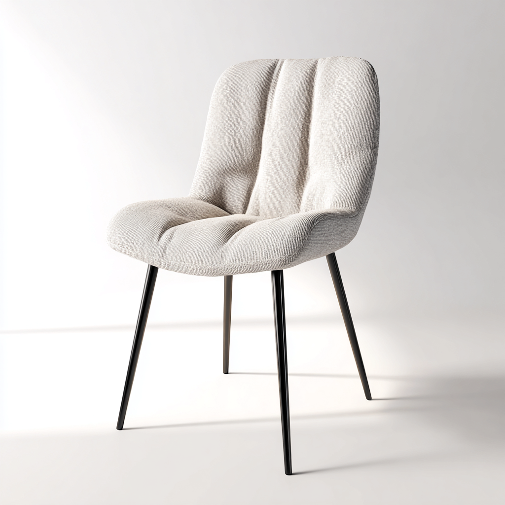 Chaise de salle à manger en tissu 50x54x84 cm - beige-noir - style moderne-Luxeero