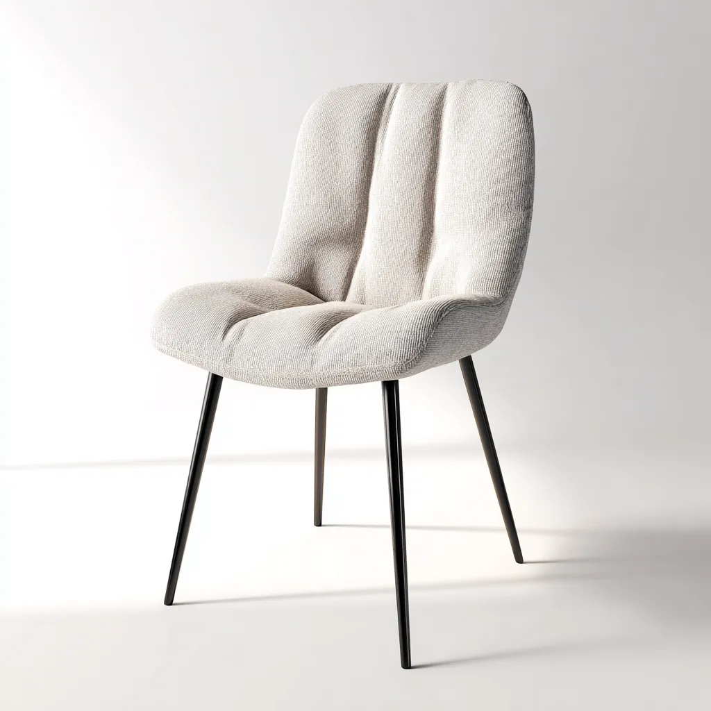 Chaise de salle à manger en tissu 50x54x84 cm - beige-noir - style moderne-Luxeero