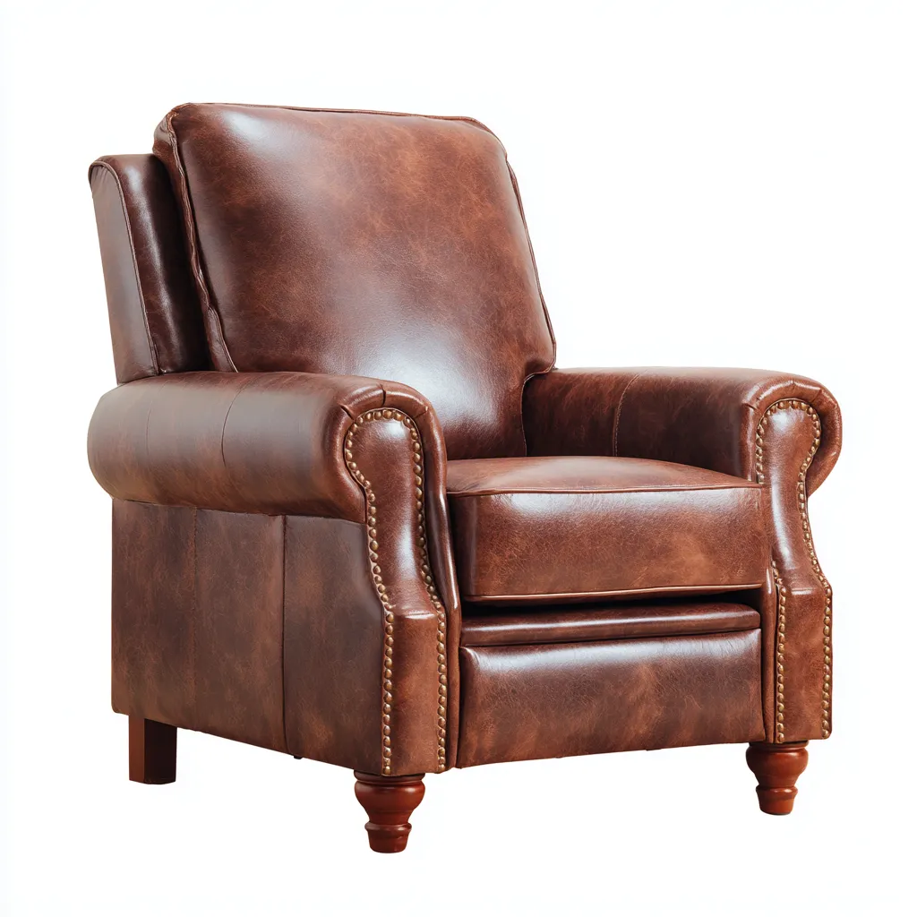 Fauteuil relax cuir 92x88x105 cm marron classique-Luxeero