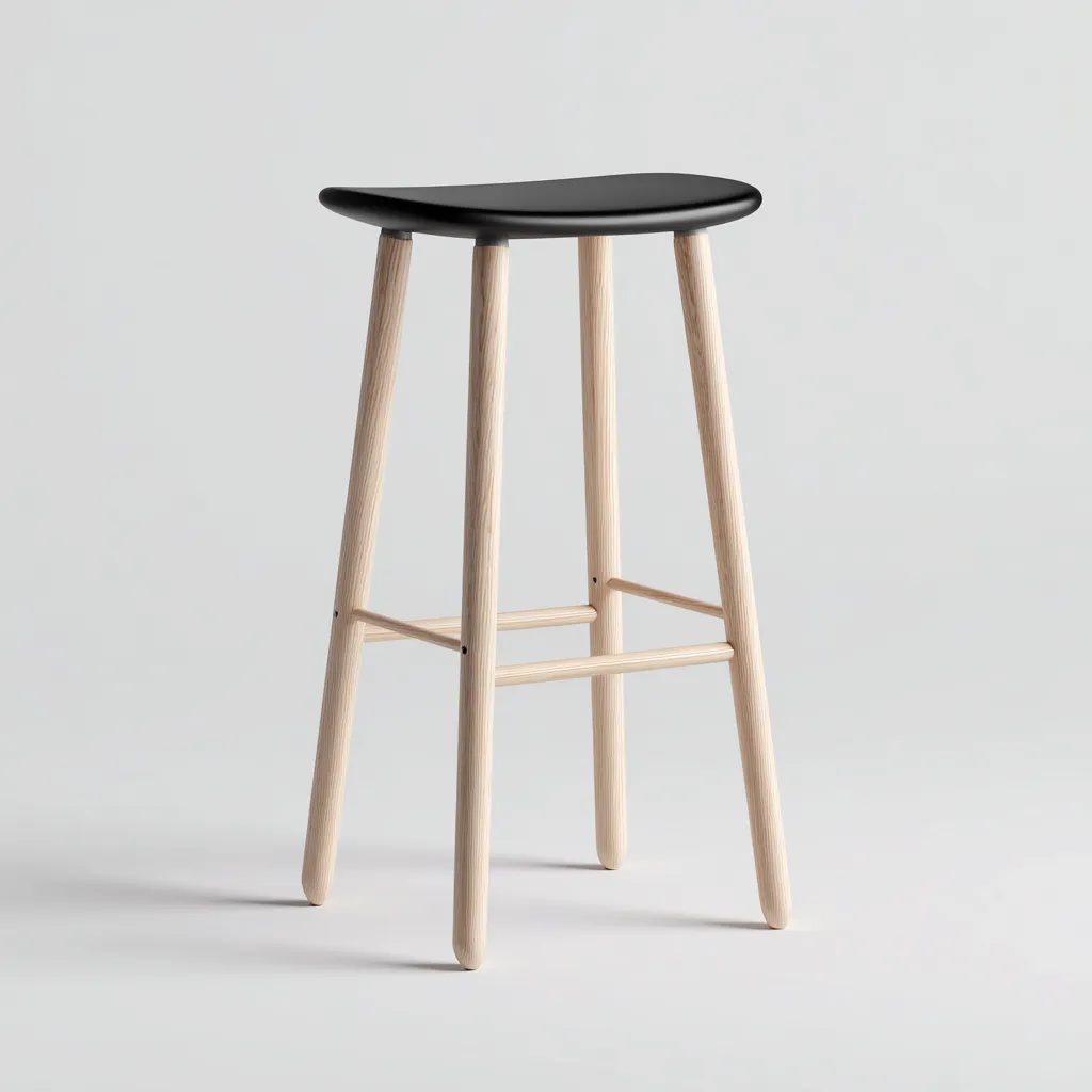 Tabouret de bar en bois 42x42x95 cm - noir-bois - style minimaliste-Luxeero