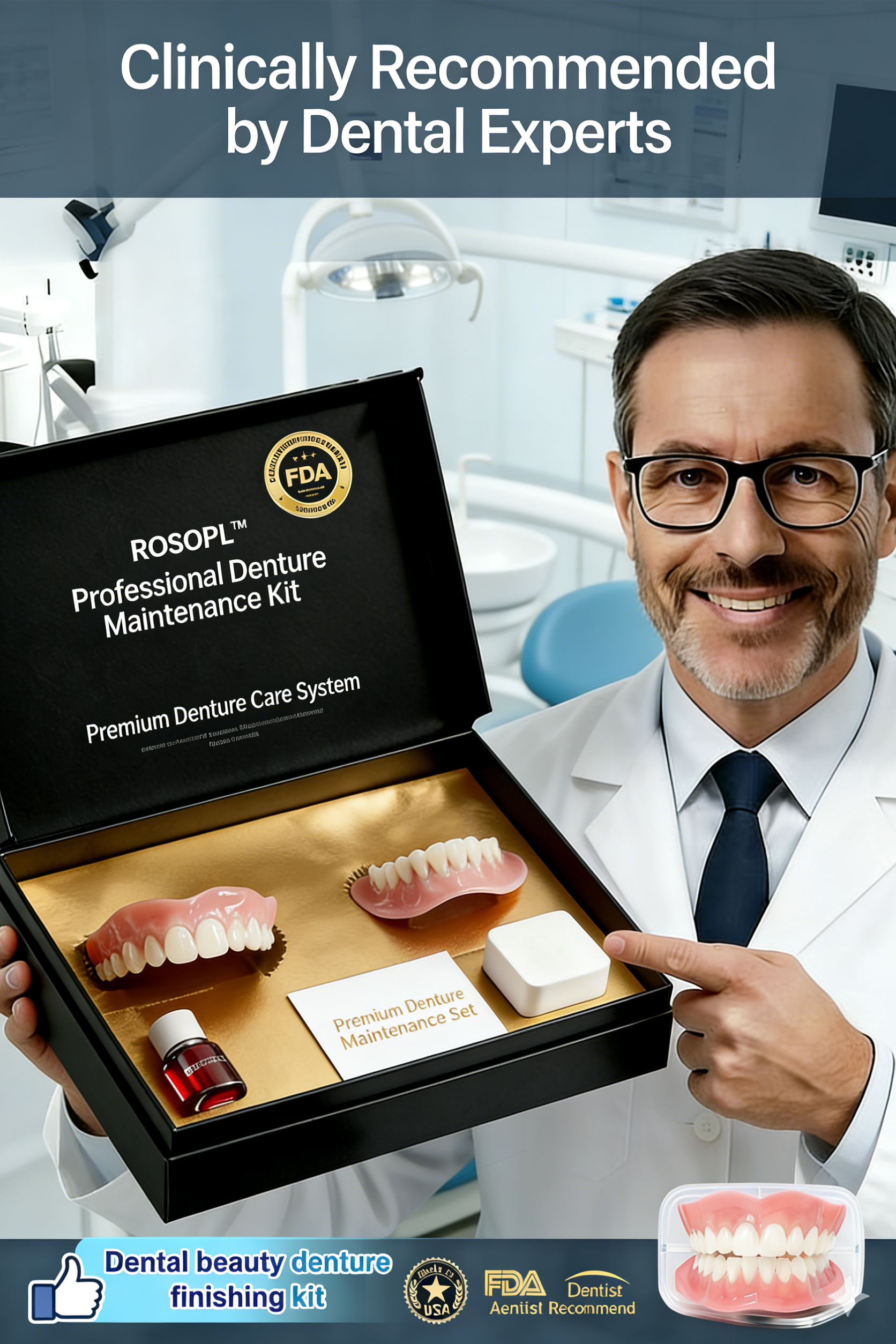 🦷Ends Today: 70% OFF! ROSOPL™ Custom-Fit Full Functional DenturesMake you more confident