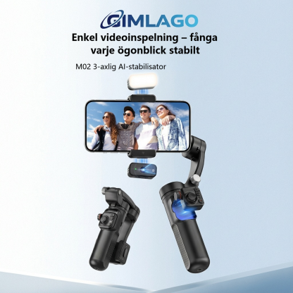 Gimlago 3-Axis Stabilizer with Smart Face Tracking and Anti-Shake