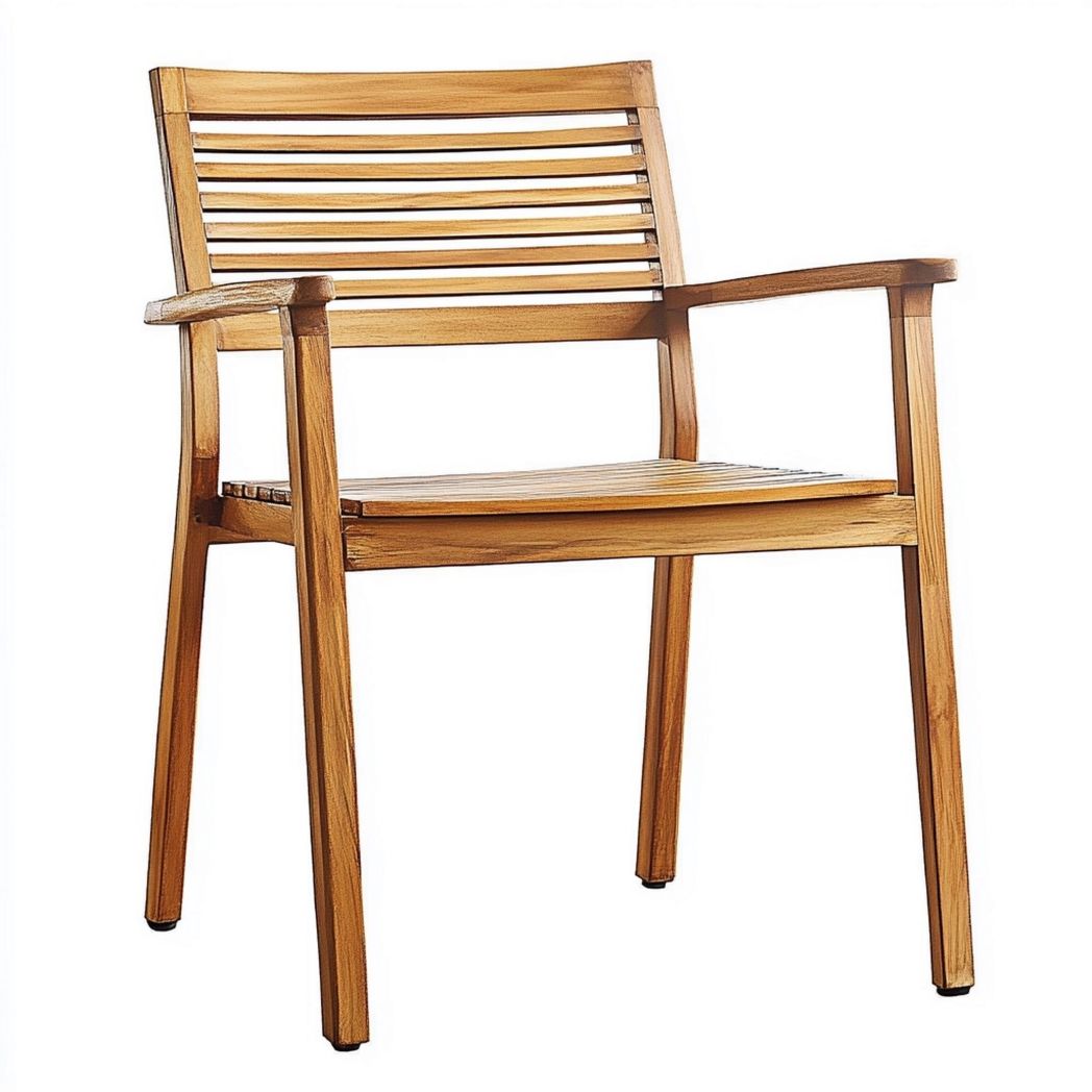 Sedia Legno Teak Marrone Chiaro Listelli