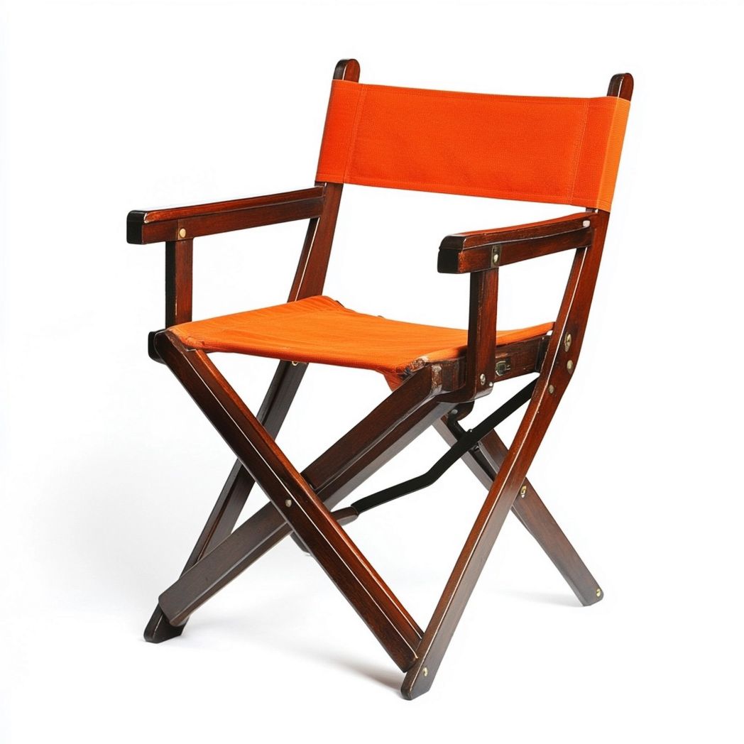 Sedia da Giardino Pieghevole con Struttura in Legno e Seduta in Tessuto Arancione 85x55x50 cm