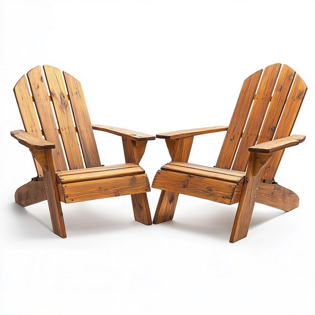 Sedia Adirondack in Legno di Pino Naturale Set da 2