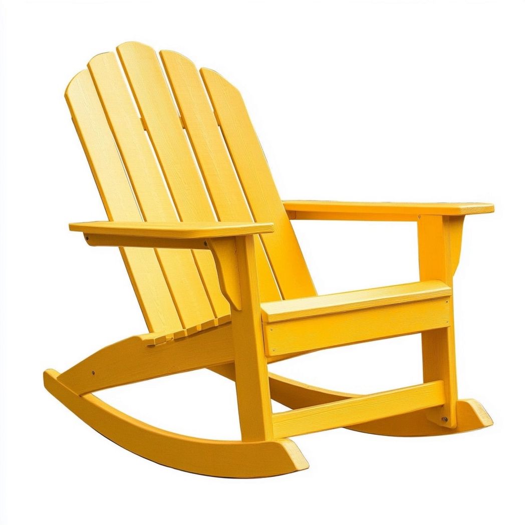 Sedia a dondolo legno giallo