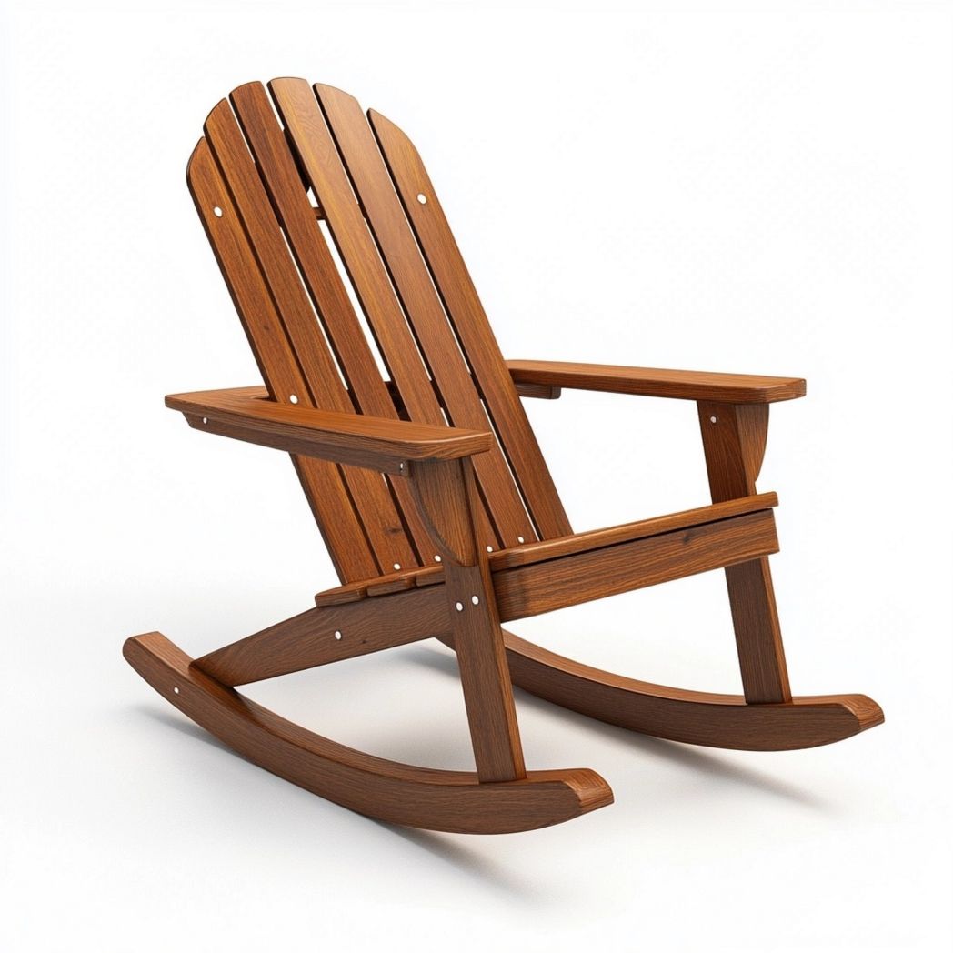 Sedia a Dondolo In Legno Massiccio Marrone