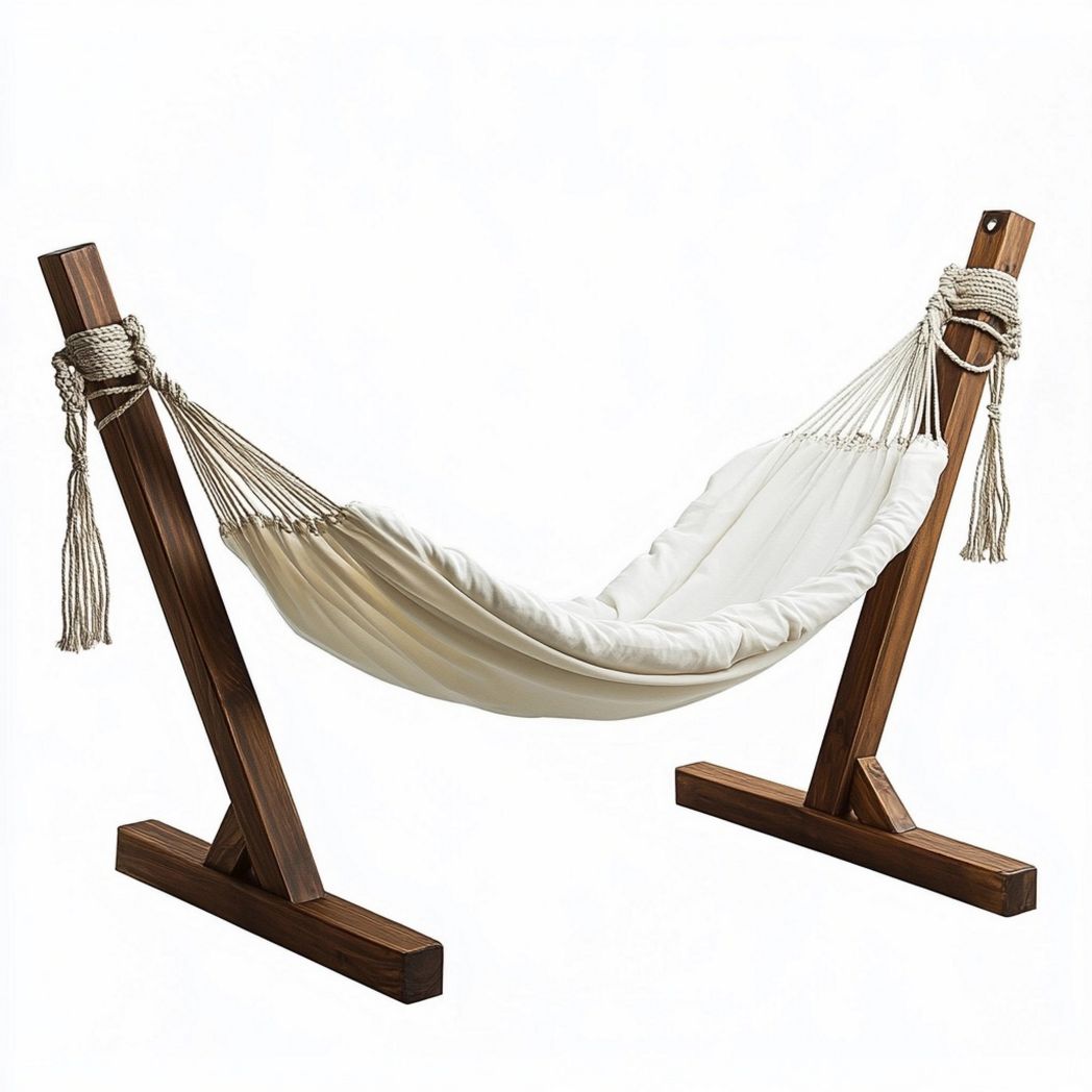 Amaca Crema Cotone Telaio in Legno Rettangolare 200x100cm