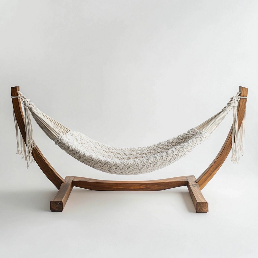 Amaca Beige Cotone Legno 200cm Maglia