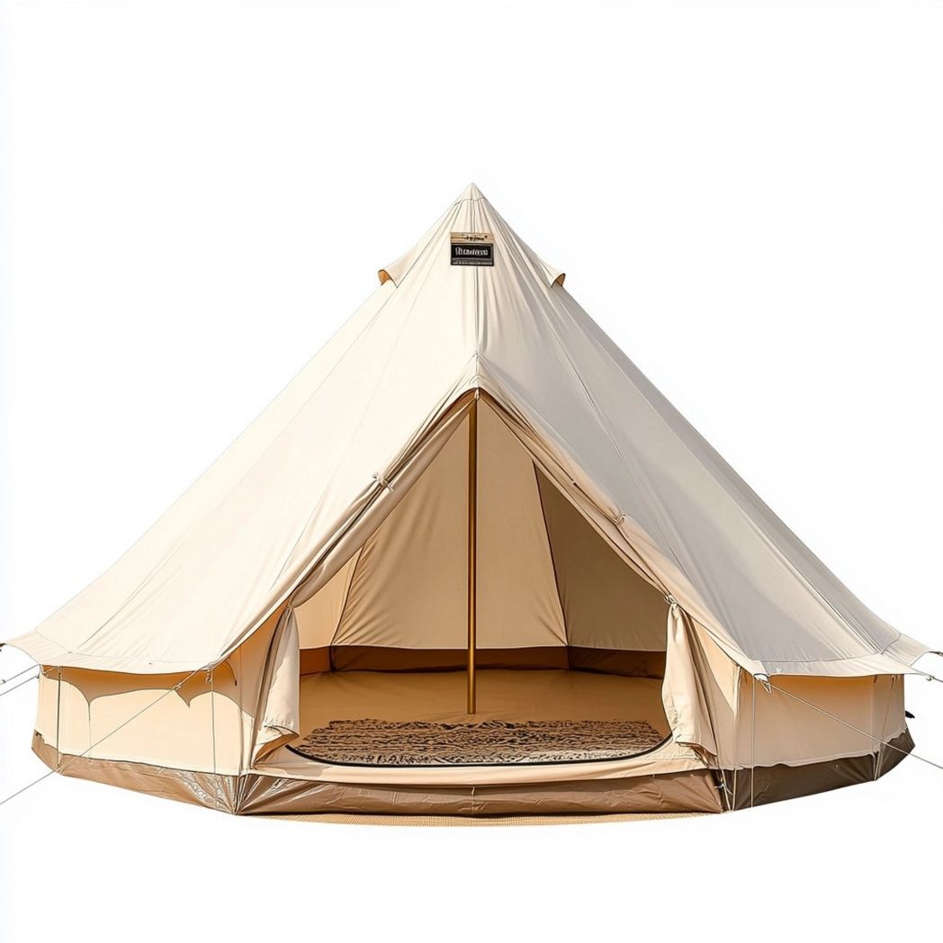Tenda Beige Poliestere Tenda Campagna Circolare
