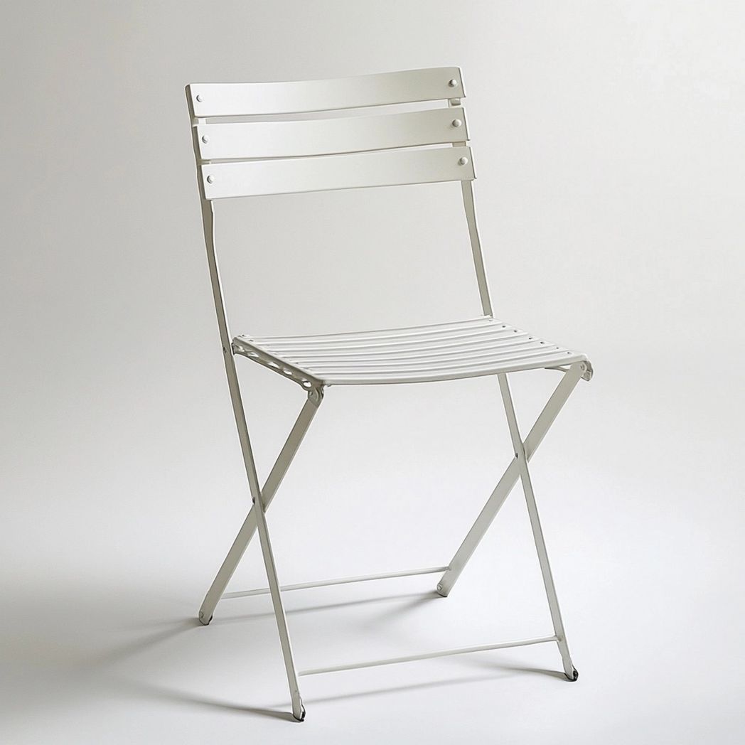 Sedia pieghevole acciaio verniciato bianco
