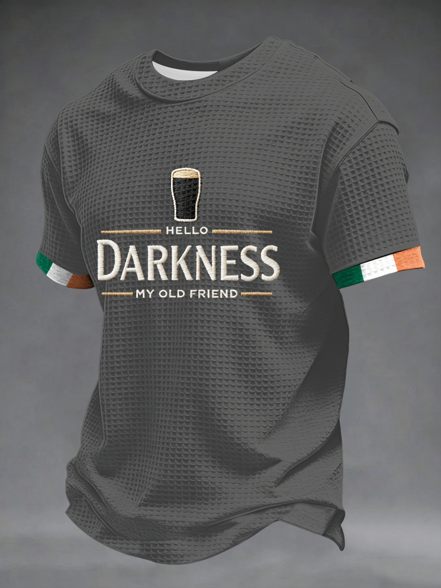 Men's Hello Darkness My Old Friend Waffle Short Sleeves T-shirt