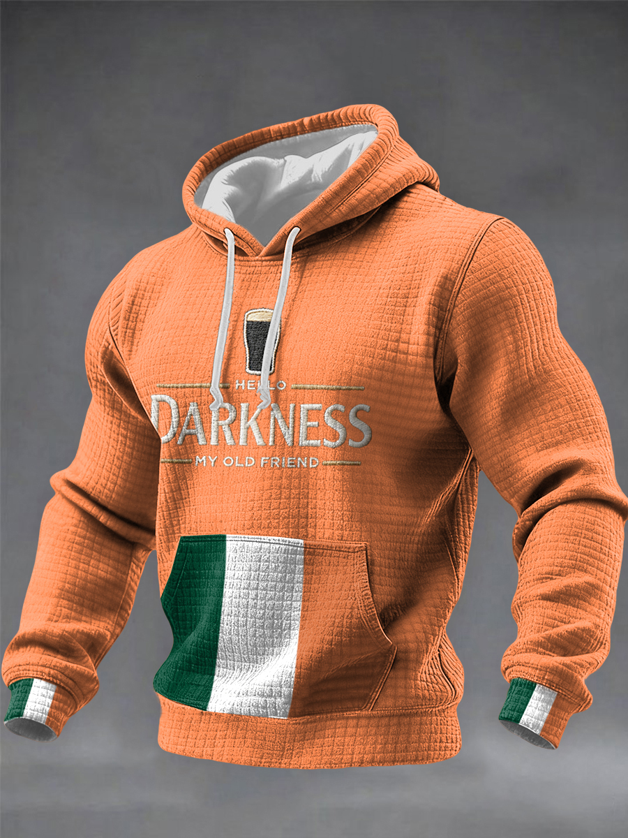 Men's Men's Hello Darkness My Old Friend Checkered Cotton Hoodie