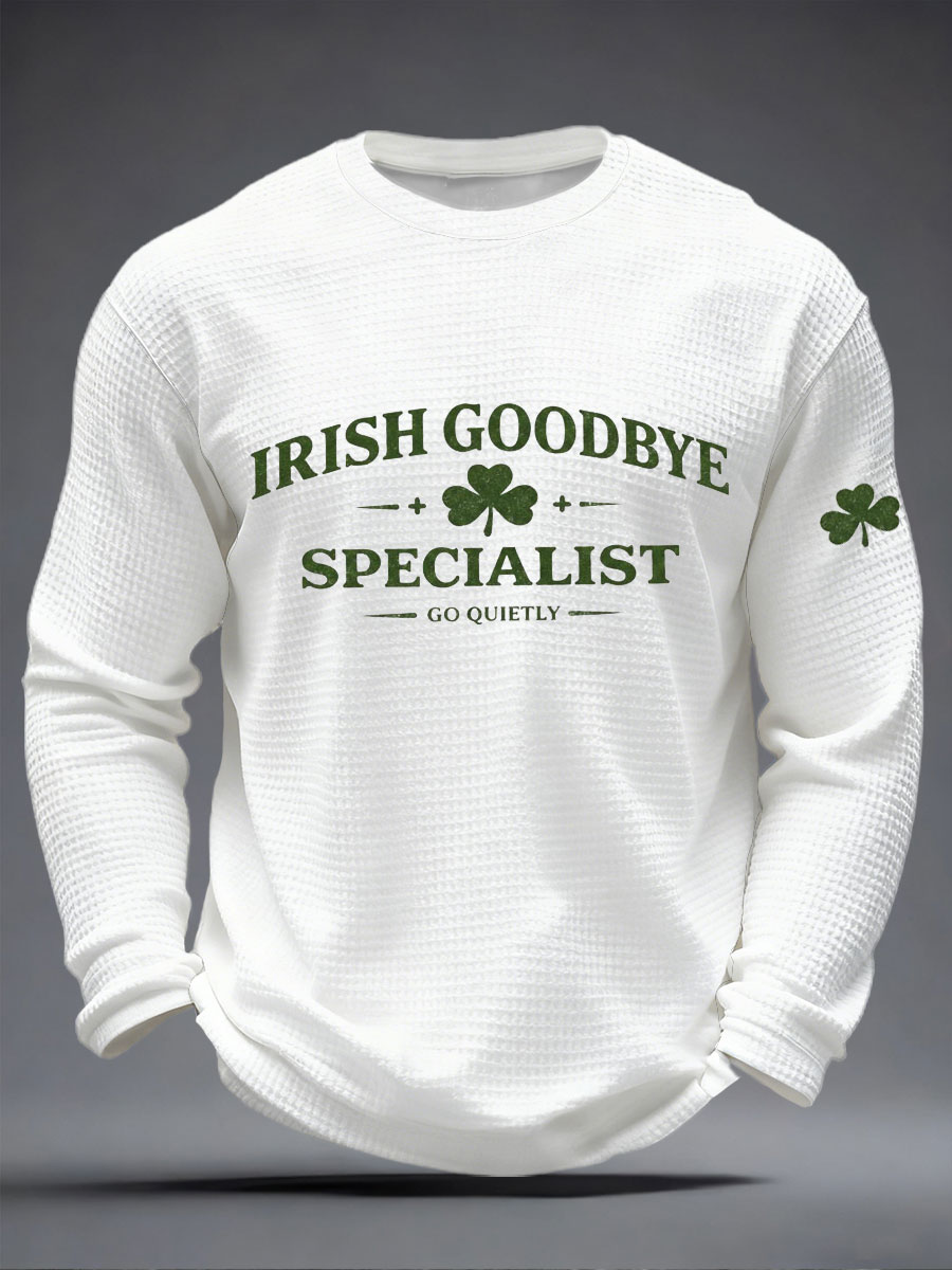 Men's Irish Goodbye Waffle Print Casual T-Shirt