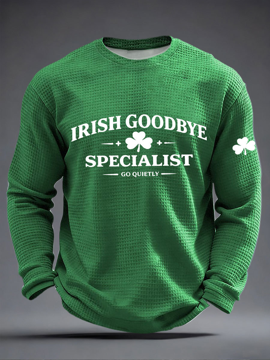 Men's Irish Goodbye Waffle Print Casual T-Shirt