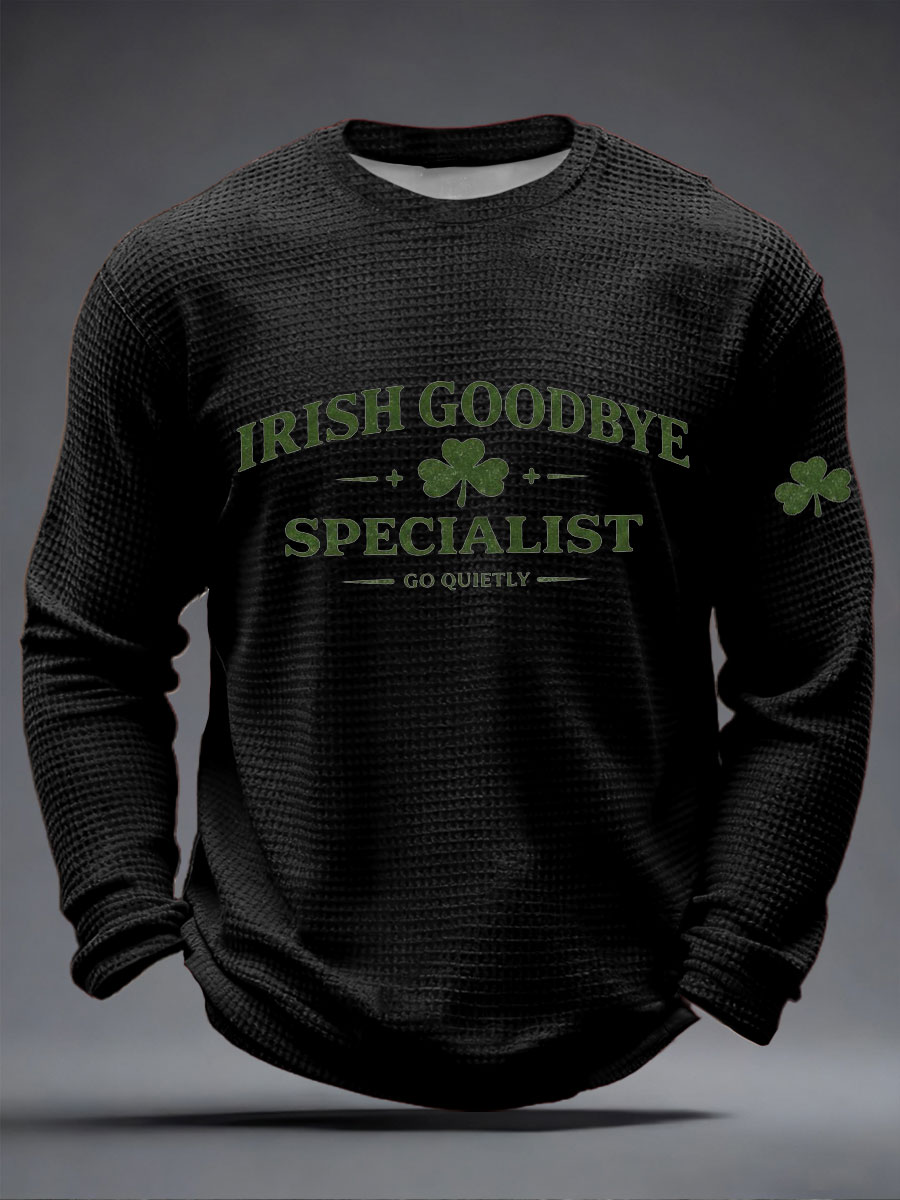 Men's Irish Goodbye Waffle Print Casual T-Shirt