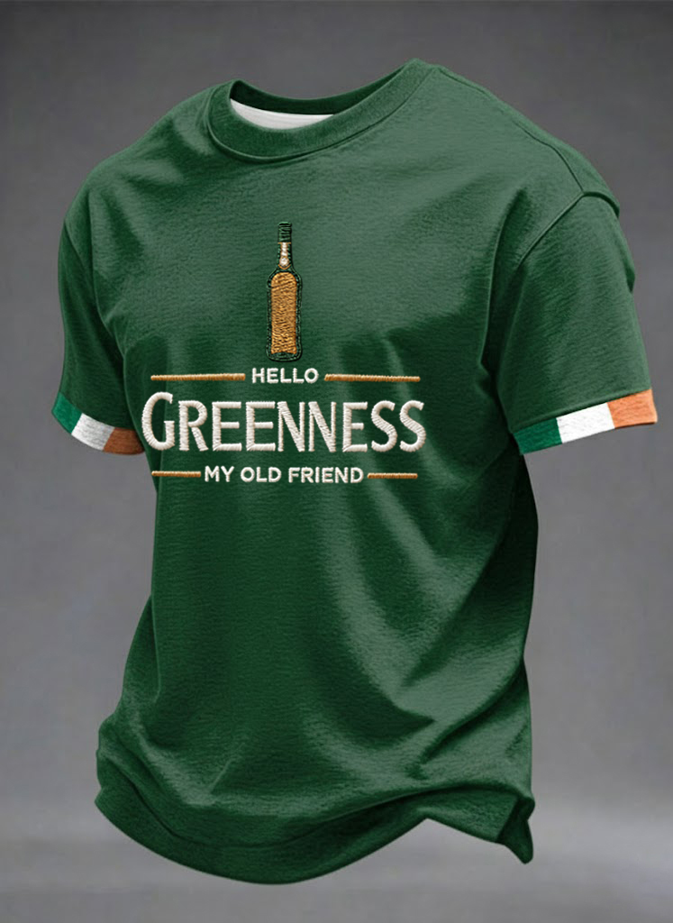 Men's Hello Greenness My Old Friend Irish Jameson Whiskey Printed T-Shirt