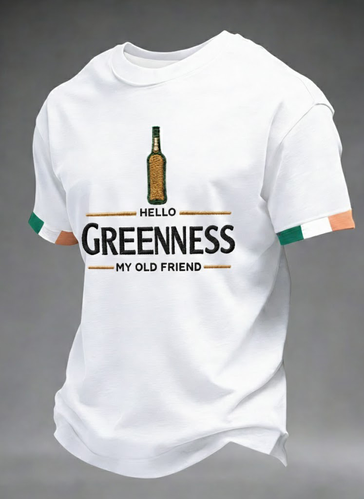 Men's Hello Greenness My Old Friend Irish Jameson Whiskey Printed T-Shirt