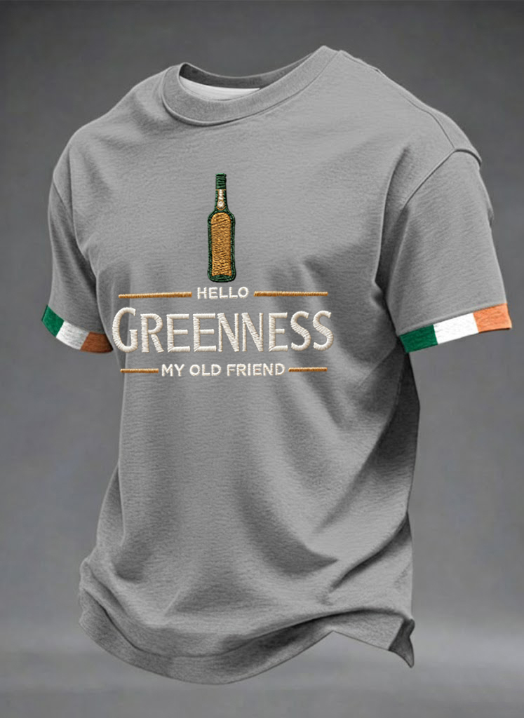 Men's Hello Greenness My Old Friend Irish Jameson Whiskey Printed T-Shirt