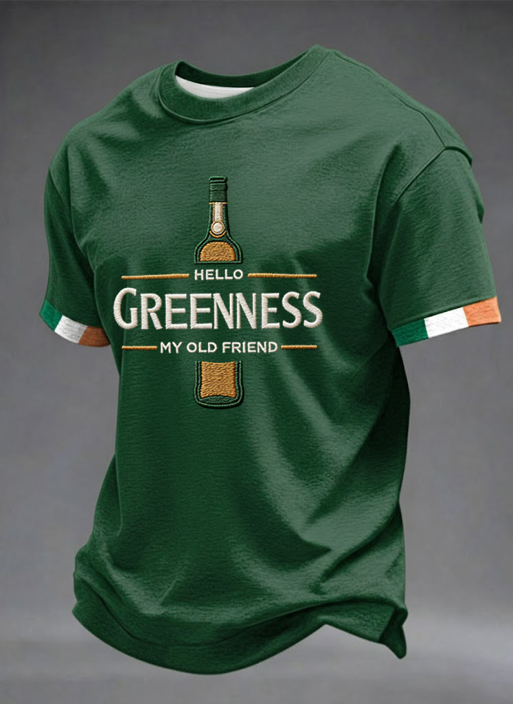 Men's Hello Greenness My Old Friend Irish Jameson Whiskey Printed T-Shirt
