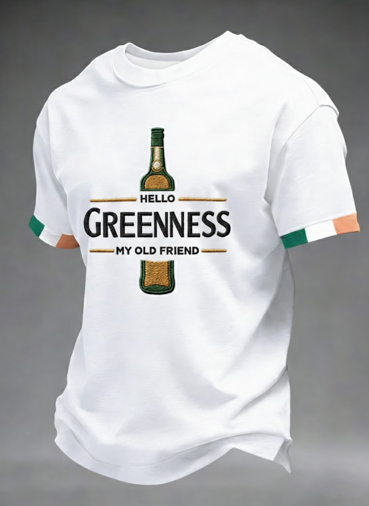 Men's Hello Greenness My Old Friend Irish Jameson Whiskey Printed T-Shirt
