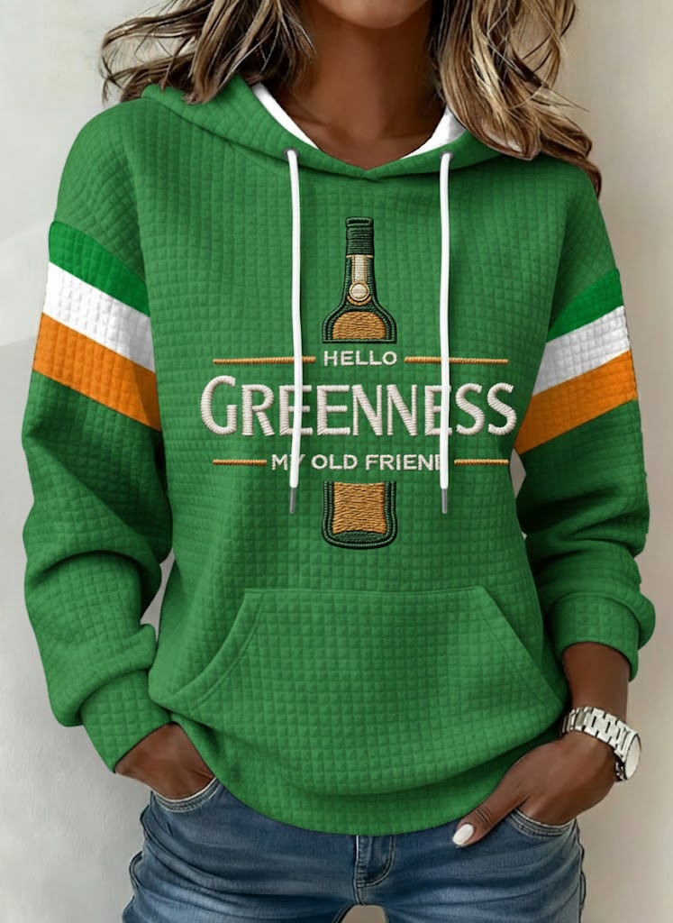 Women's Hello Greenness My Old Friend Irish Jameson Whiskey Printed Hoodie