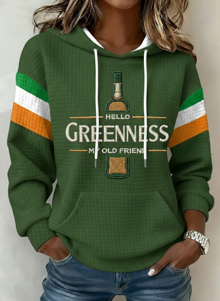 Women's Hello Greenness My Old Friend Irish Jameson Whiskey Printed Hoodie