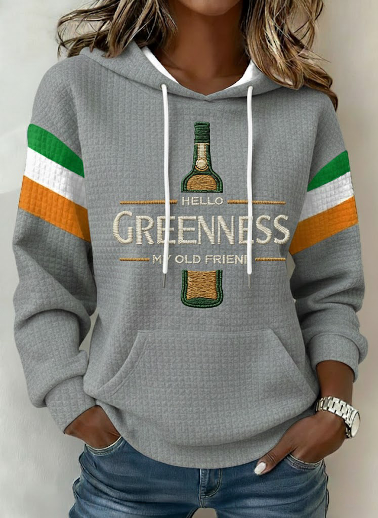 Women's Hello Greenness My Old Friend Irish Jameson Whiskey Printed Hoodie