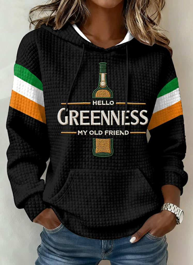 Women's Hello Greenness My Old Friend Irish Jameson Whiskey Printed Hoodie