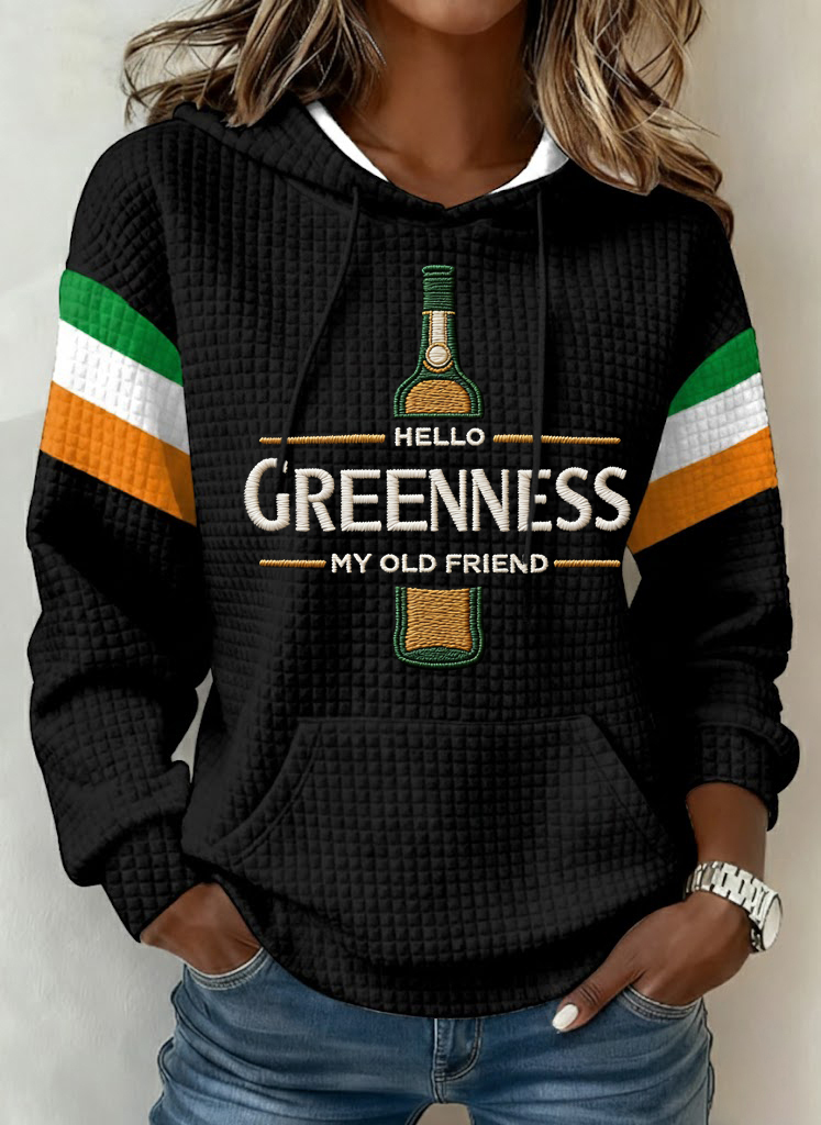 Women's Hello Greenness My Old Friend Irish Jameson Whiskey Printed Hoodie