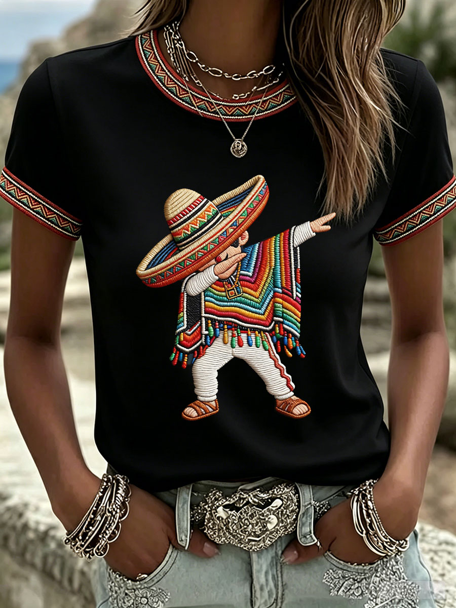 Women's Cinco de Mayo Print Casual T-Shirt