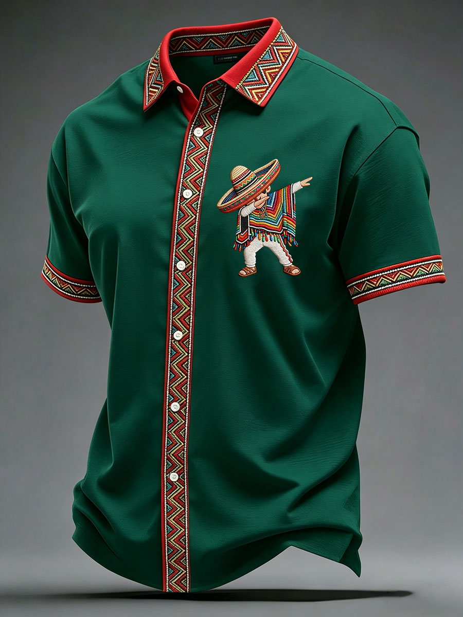 Men's Cinco de Mayo Printed Casual Shirt