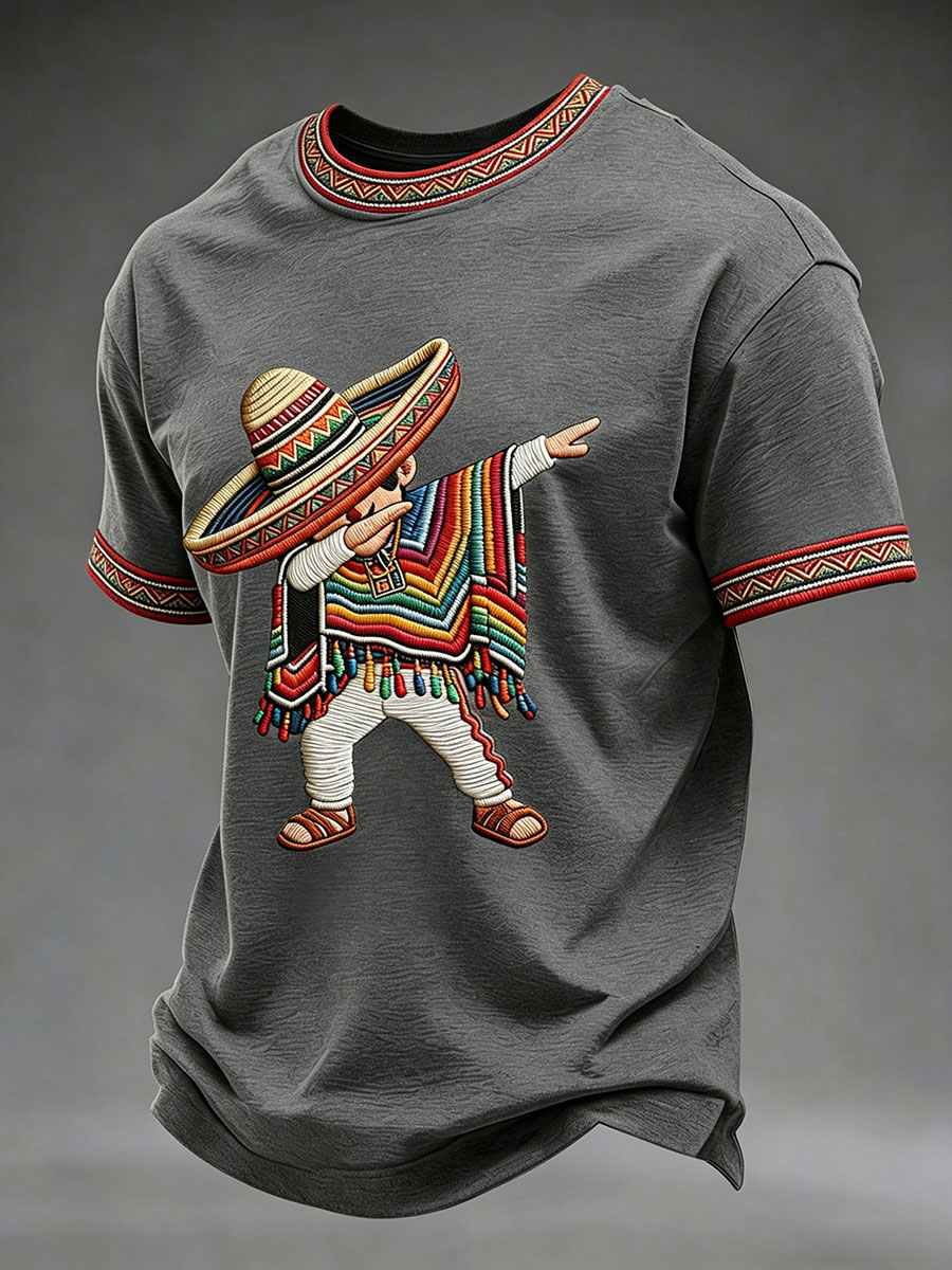 Men's Cinco de Mayo Print Casual T-Shirt