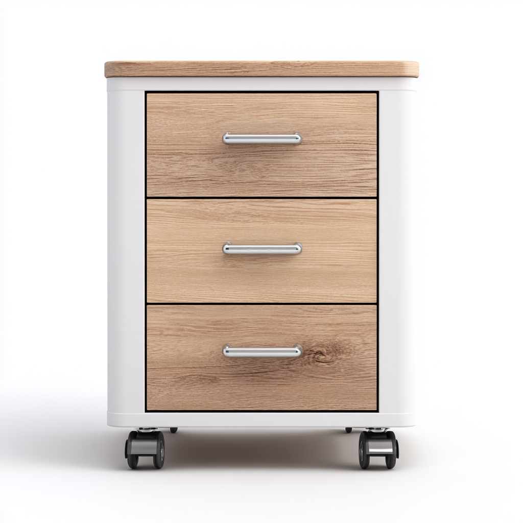 Armoire de bureau bois et métal 40x45x60 cm - chêne clair - blanc - adaptée au bureau - design moderne-Nestlevo