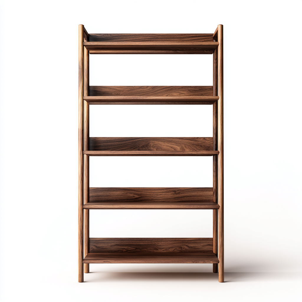 Bibliothèque en bois 85x30x180 cm - noyer foncé - adaptée au bureau - design moderne-Nestlevo