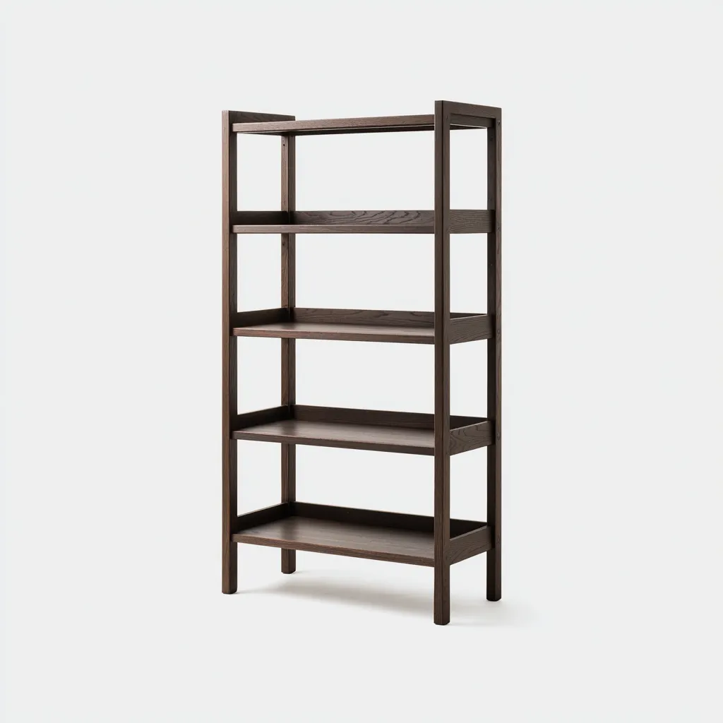 Bibliothèque en bois 80x30x175 cm - bois foncé - adaptée au bureau - design moderne-Nestlevo