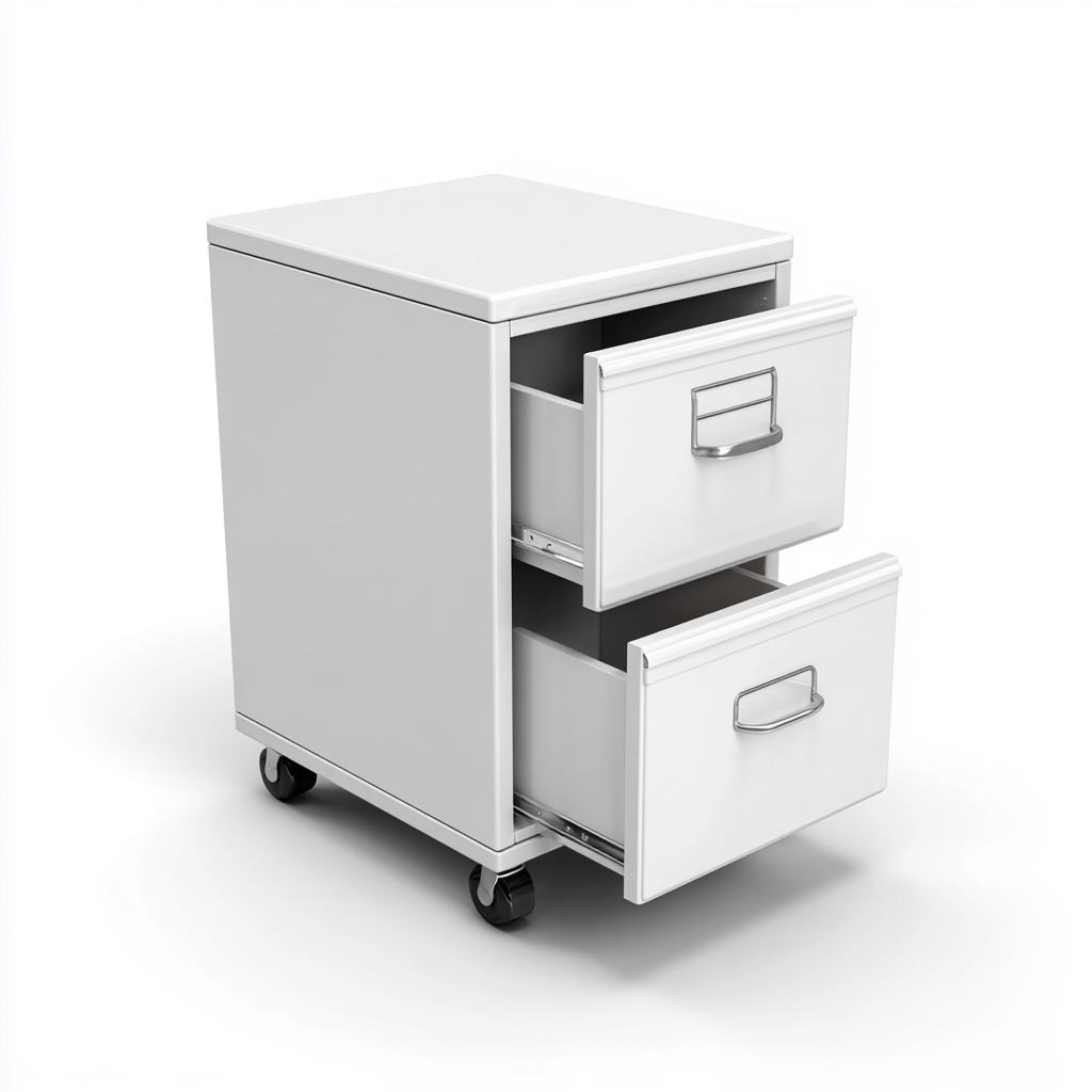 Armoire de bureau mobile métal 40x45x60 cm - blanc - rangement à tiroirs - design moderne-Nestlevo