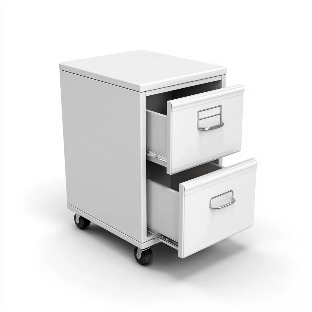 Armoire de bureau mobile métal 40x45x60 cm - blanc - rangement à tiroirs - design moderne-Nestlevo